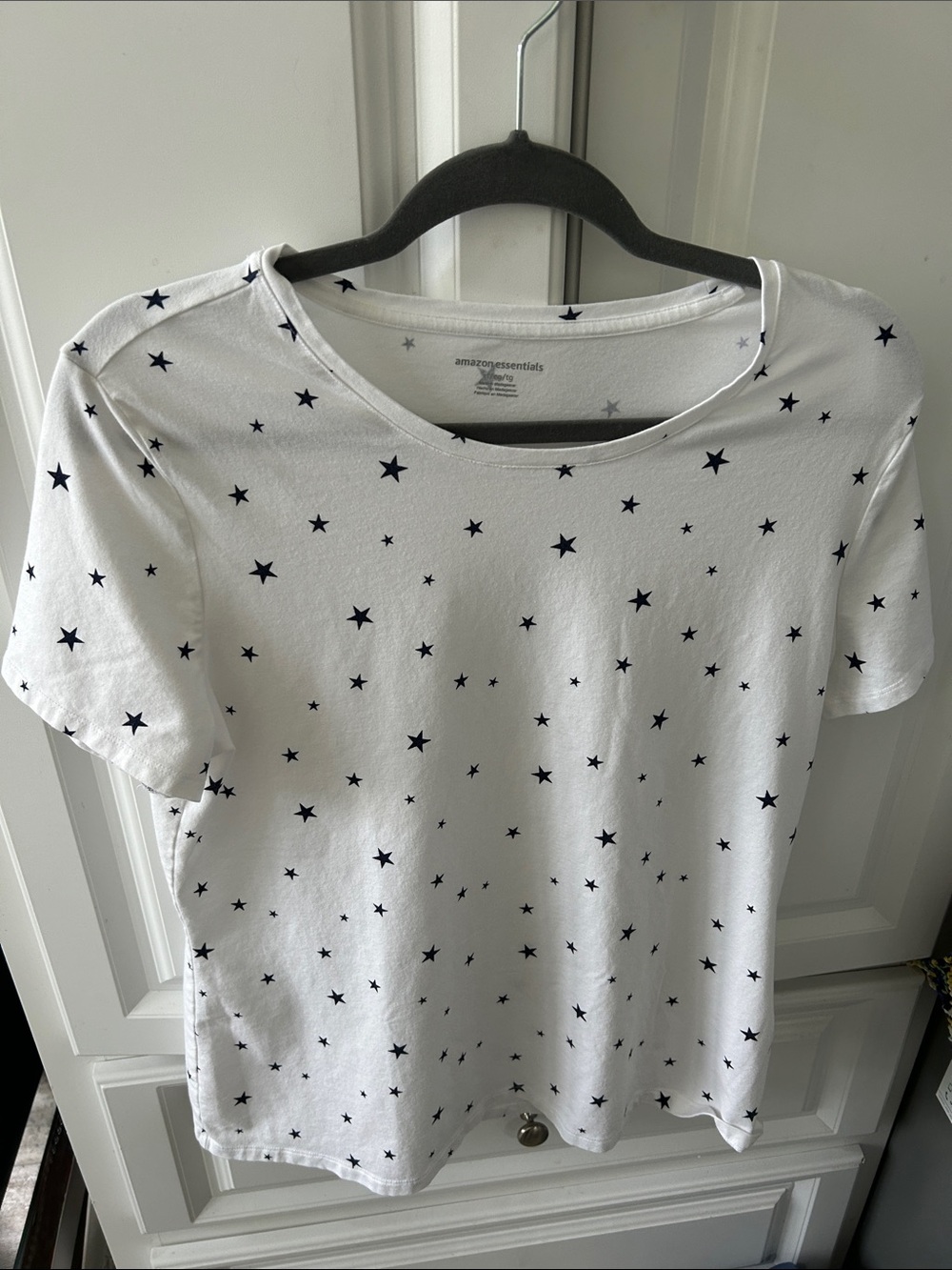Amazon Essentials white t with navy stars